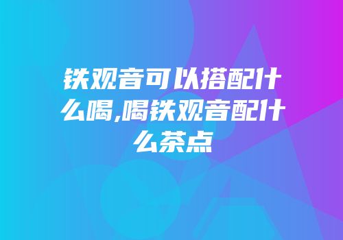 铁观音可以搭配什么喝,喝铁观音配什么茶点
