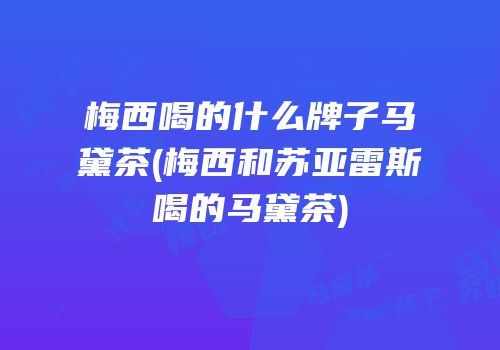 梅西喝的什么牌子马黛茶(梅西和苏亚雷斯喝的马黛茶)