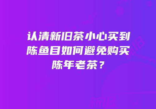 认清新旧茶小心买到陈鱼目如何避免购买陈年老茶？