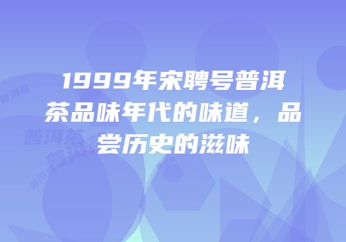 1999年宋聘号普洱茶品味年代的味道，品尝历史的滋味
