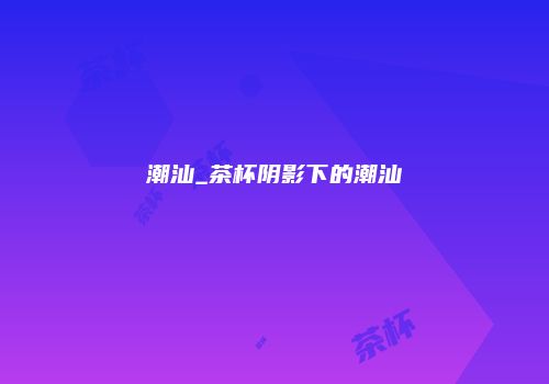 潮汕_茶杯阴影下的潮汕