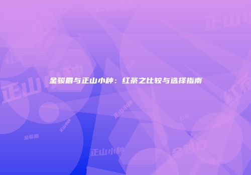 金骏眉与正山小种：红茶之比较与选择指南