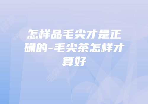 怎样品毛尖才是正确的-毛尖茶怎样才算好