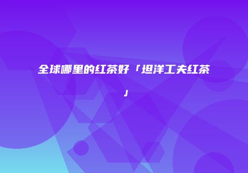 全球哪里的红茶好「坦洋工夫红茶」