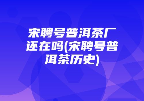 宋聘号普洱茶厂还在吗(宋聘号普洱茶历史)