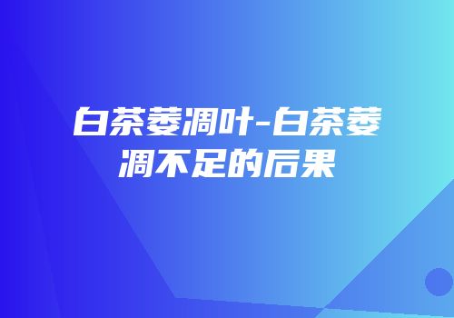白茶萎凋叶-白茶萎凋不足的后果