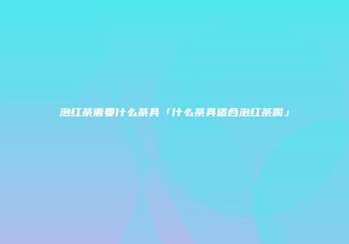 泡红茶需要什么茶具「什么茶具适合泡红茶喝」