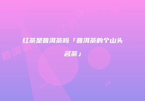 红茶是普洱茶吗「普洱茶的个山头名茶」