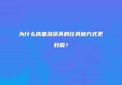 为什么铁壶泡茶真的比其他方式更好喝？