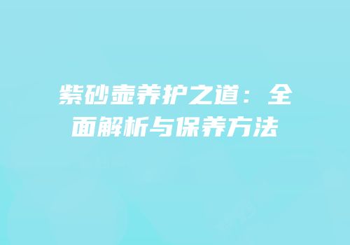 紫砂壶养护之道：全面解析与保养方法
