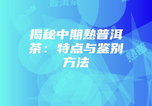 揭秘中期熟普洱茶：特点与鉴别方法