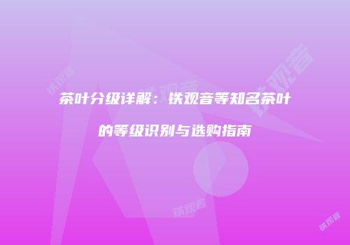 茶叶分级详解：铁观音等知名茶叶的等级识别与选购指南