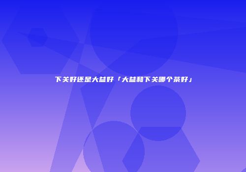 下关好还是大益好「大益和下关哪个茶好」