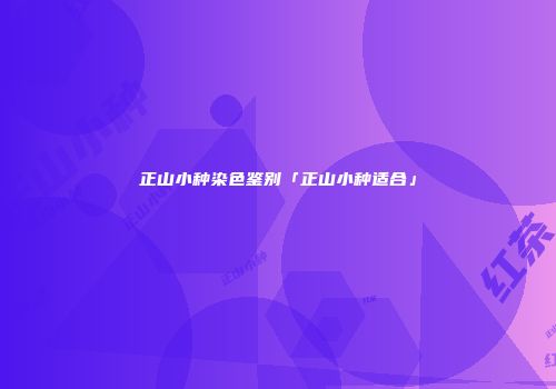 正山小种染色鉴别「正山小种适合」