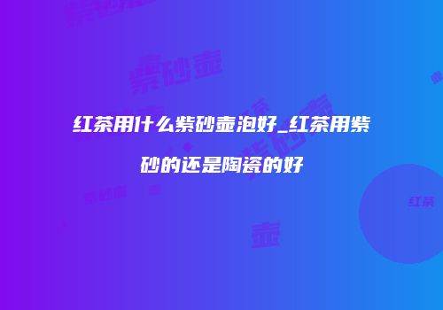 红茶用什么紫砂壶泡好_红茶用紫砂的还是陶瓷的好