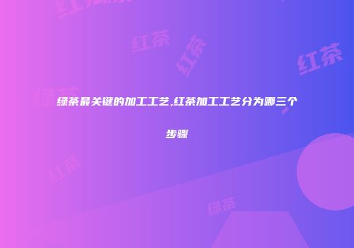 绿茶最关键的加工工艺,红茶加工工艺分为哪三个步骤