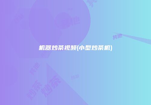 机器炒茶视频(小型炒茶机)