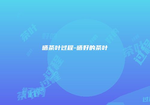 晒茶叶过程-晒好的茶叶