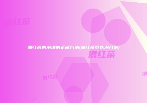 滇红茶的泡法的正确方法(滇红茶可以泡几泡)