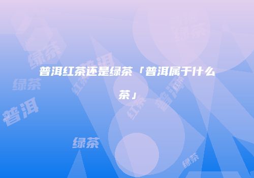 普洱红茶还是绿茶「普洱属于什么茶」