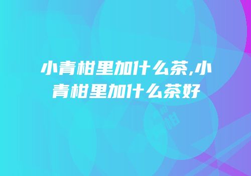 小青柑里加什么茶,小青柑里加什么茶好