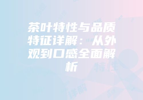 茶叶特性与品质特征详解：从外观到口感全面解析