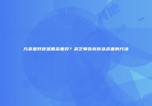 方茶壶好还是圆茶壶好？茶艺师告诉你选茶壶的方法