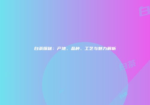 白茶探秘：产地、品种、工艺与魅力解析