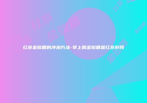 红茶金骏眉的冲泡方法-早上喝金骏眉是红茶好吗