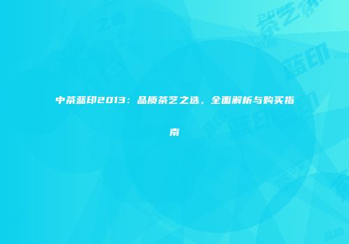 中茶蓝印2013：品质茶艺之选，全面解析与购买指南