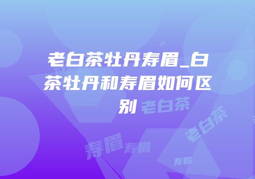 老白茶牡丹寿眉_白茶牡丹和寿眉如何区别