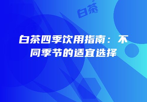 白茶四季饮用指南：不同季节的适宜选择