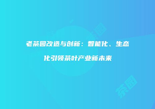 老茶园改造与创新：智能化、生态化引领茶叶产业新未来