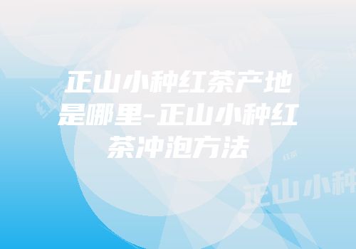 正山小种红茶产地是哪里-正山小种红茶冲泡方法