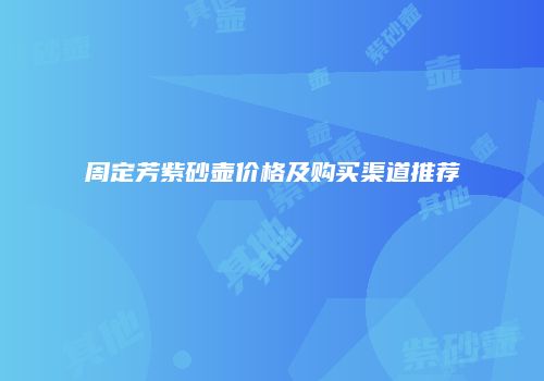 周定芳紫砂壶价格及购买渠道推荐