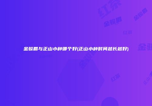 金骏眉与正山小种哪个好(正山小种时间越长越好)