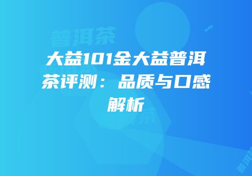 大益101金大益普洱茶评测：品质与口感解析