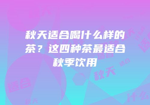 秋天适合喝什么样的茶？这四种茶最适合秋季饮用
