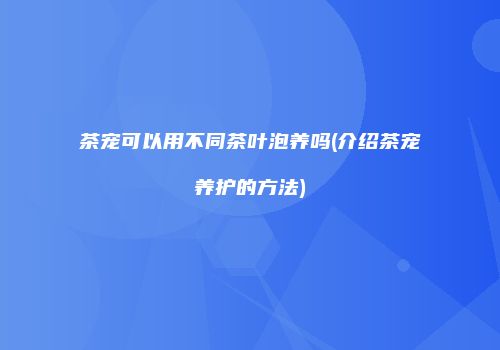 茶宠可以用不同茶叶泡养吗(介绍茶宠养护的方法)