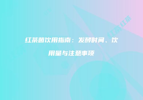 红茶菌饮用指南：发酵时间、饮用量与注意事项