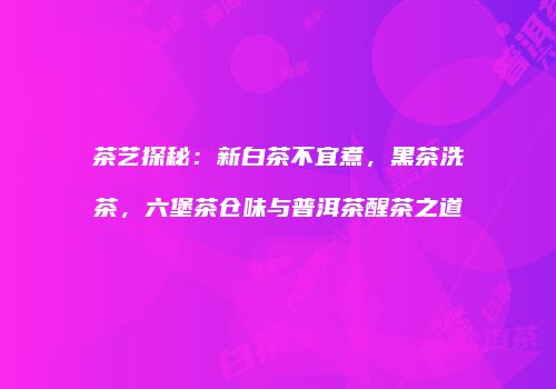 茶艺探秘：新白茶不宜煮，黑茶洗茶，六堡茶仓味与普洱茶醒茶之道