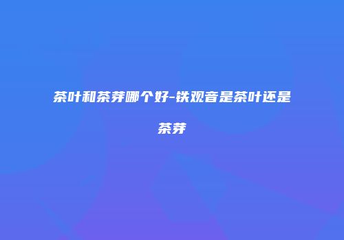 茶叶和茶芽哪个好-铁观音是茶叶还是茶芽