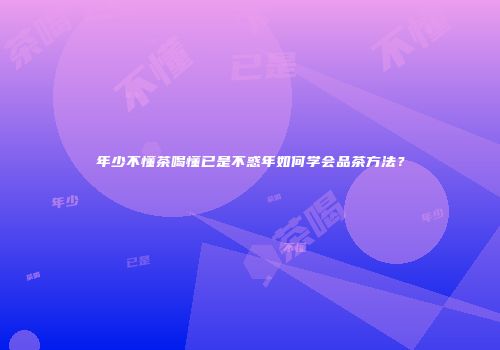 年少不懂茶喝懂已是不惑年如何学会品茶方法？