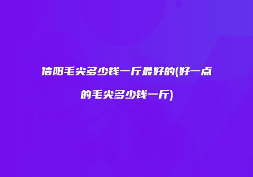 信阳毛尖多少钱一斤最好的(好一点的毛尖多少钱一斤)