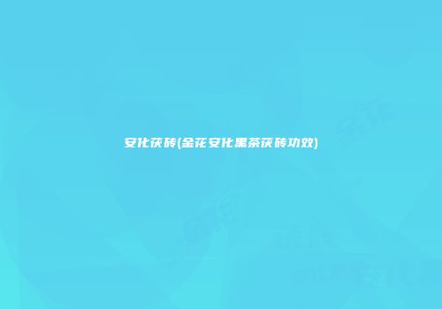 安化茯砖(金花安化黑茶茯砖功效)