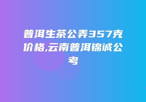 普洱生茶公弄357克价格,云南普洱锦诚公考