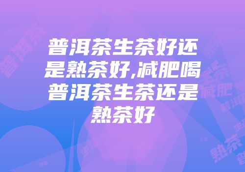 普洱茶生茶好还是熟茶好,减肥喝普洱茶生茶还是熟茶好