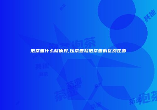 泡茶壶什么材质好,压茶壶和泡茶壶的区别在哪