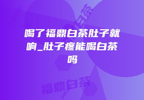 喝了福鼎白茶肚子就响_肚子疼能喝白茶吗