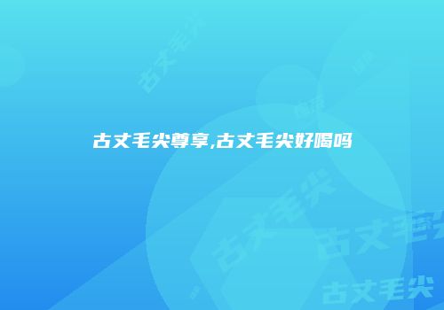 古丈毛尖尊享,古丈毛尖好喝吗